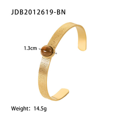 Fashionable And Versatile Gold-plated Stainless Steel Bracelets With Zirconia