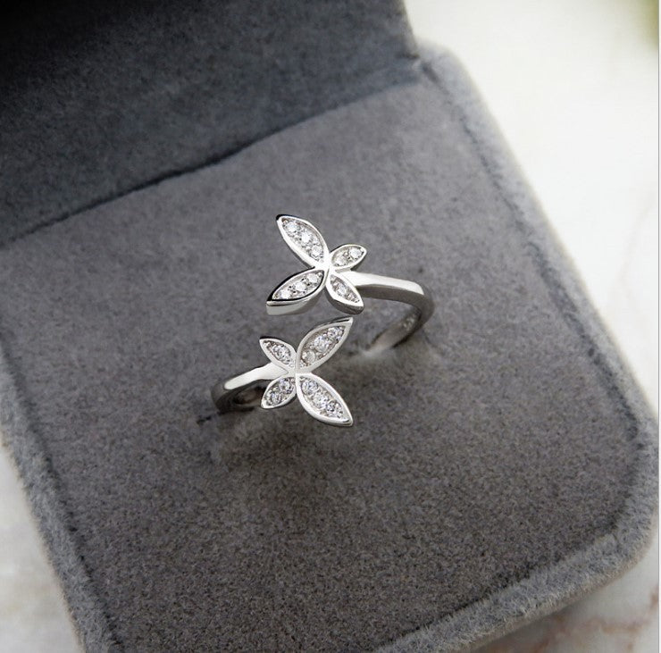 Sterling Silver Adjustable Butterfly Ring