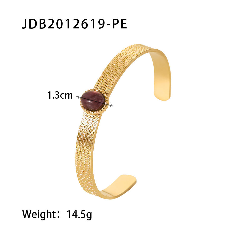 Fashionable And Versatile Gold-plated Stainless Steel Bracelets With Zirconia