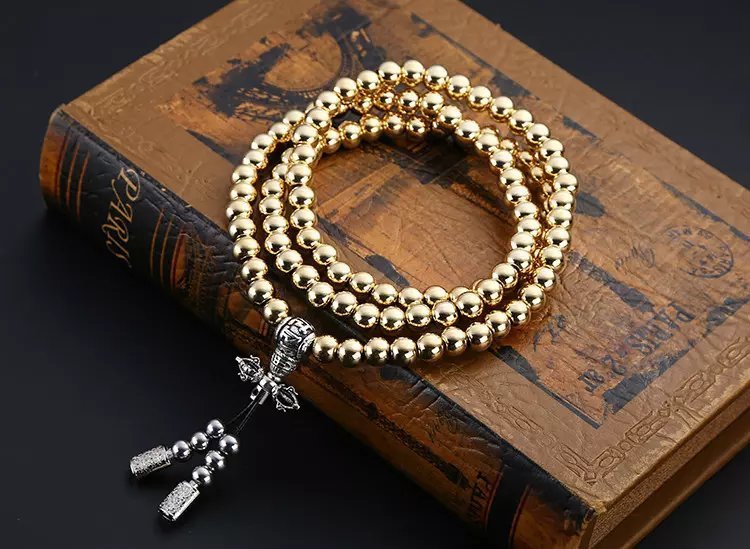 Stainless steel thunderbolt beads necklace