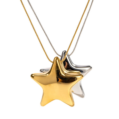 New 18K Gold-plated Necklace Jewelry Stainless Steel Five-pointed Star