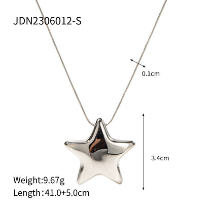 New 18K Gold-plated Necklace Jewelry Stainless Steel Five-pointed Star