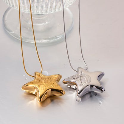 New 18K Gold-plated Necklace Jewelry Stainless Steel Five-pointed Star