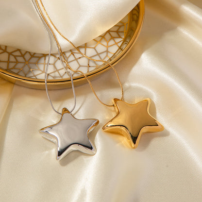 New 18K Gold-plated Necklace Jewelry Stainless Steel Five-pointed Star