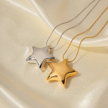 New 18K Gold-plated Necklace Jewelry Stainless Steel Five-pointed Star